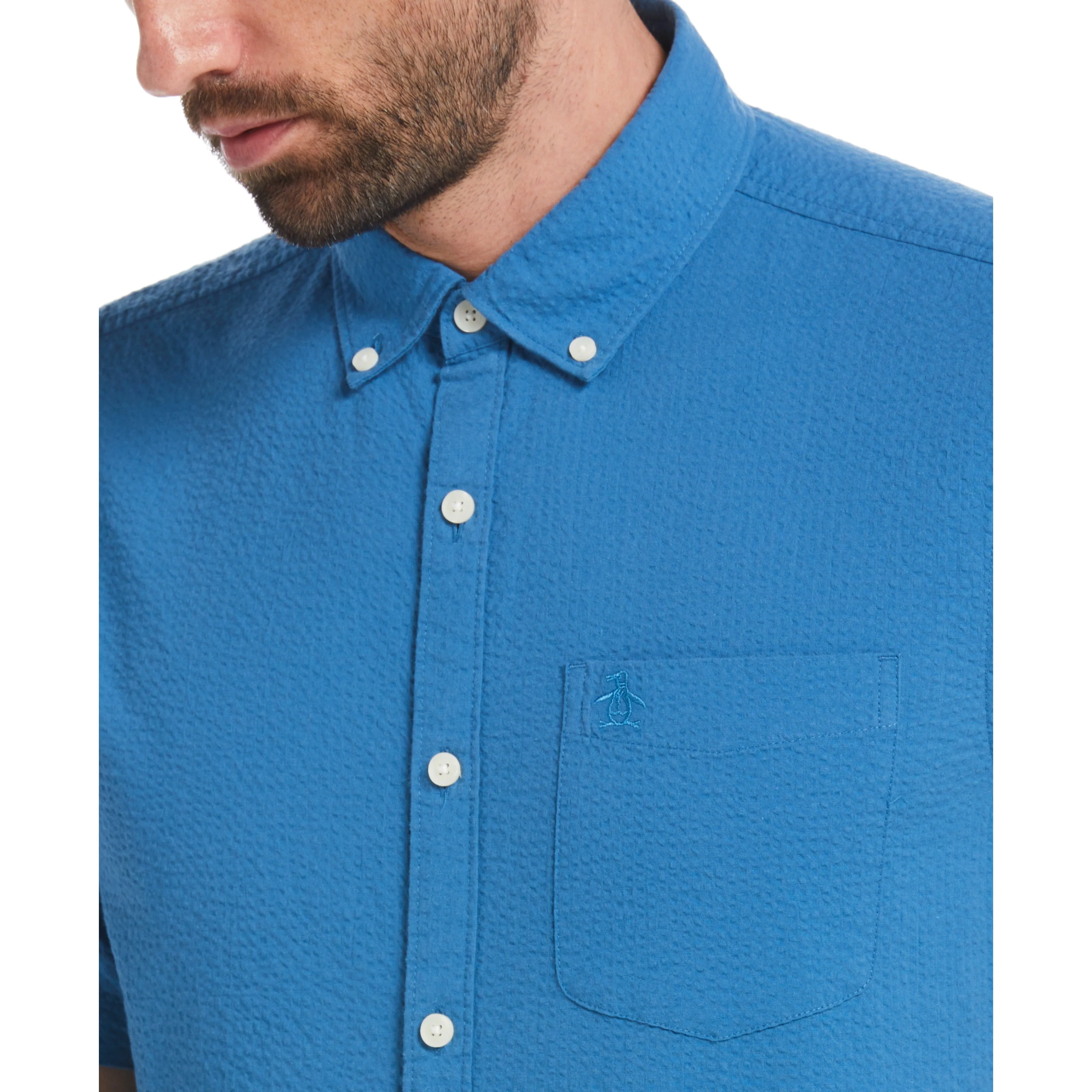 Seersucker Solid Color Shirt