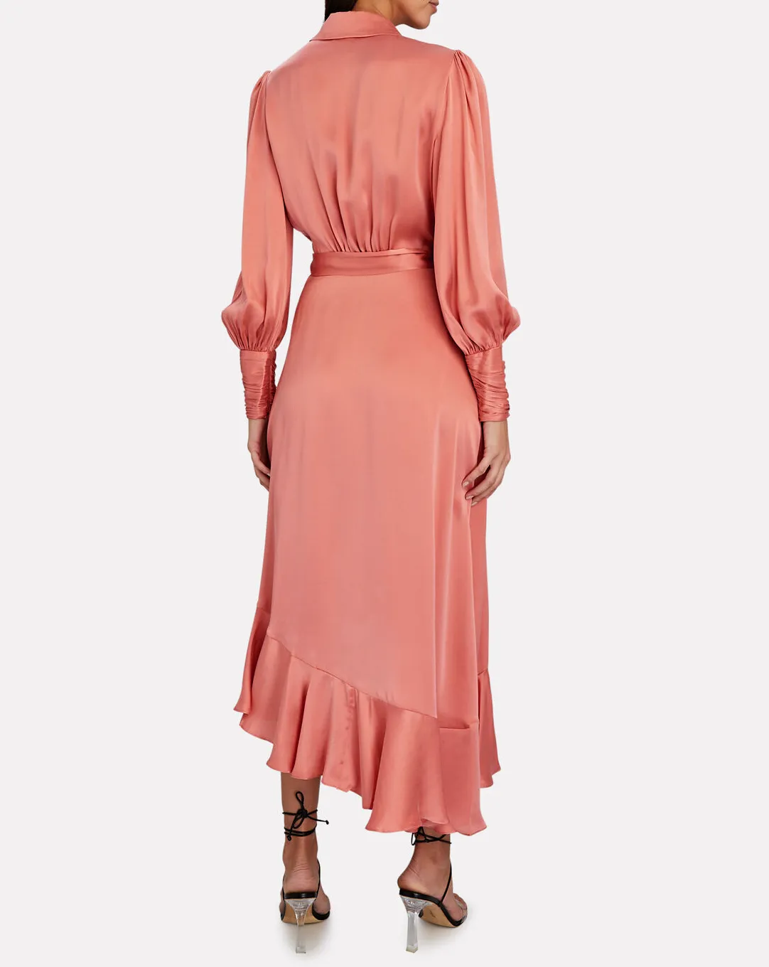 SILK WRAP MIDI DRESS (Lipstick)