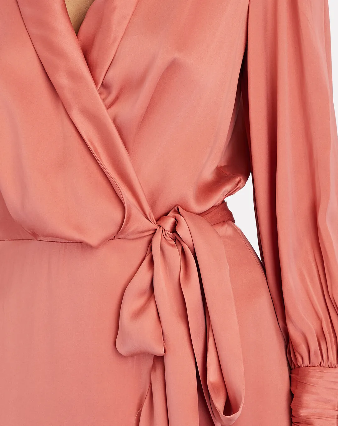 SILK WRAP MIDI DRESS (Lipstick)