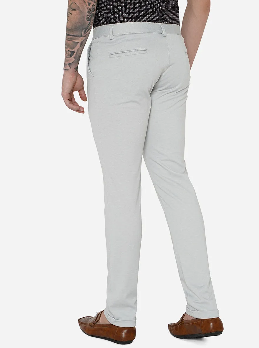 Sky Grey Solid Venice Fit Casual Trouser | JadeBlue