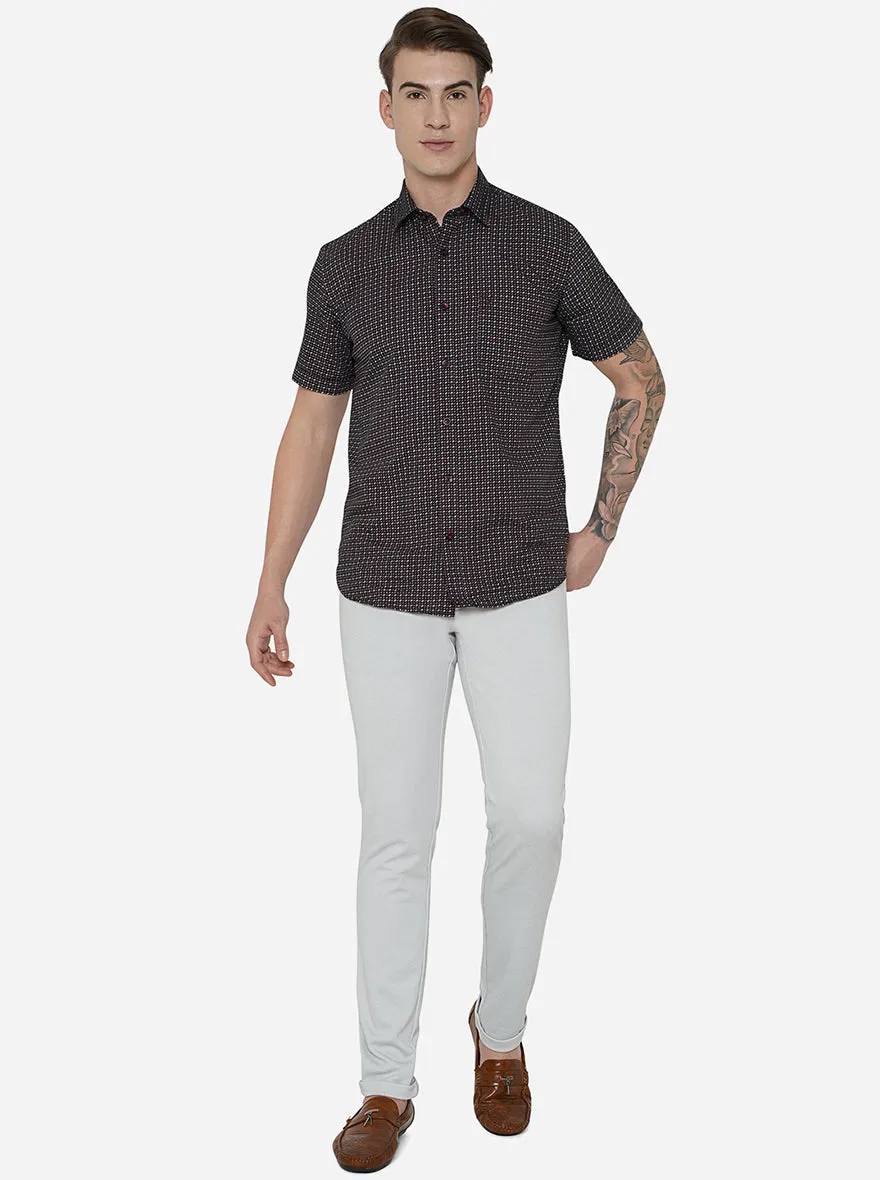 Sky Grey Solid Venice Fit Casual Trouser | JadeBlue