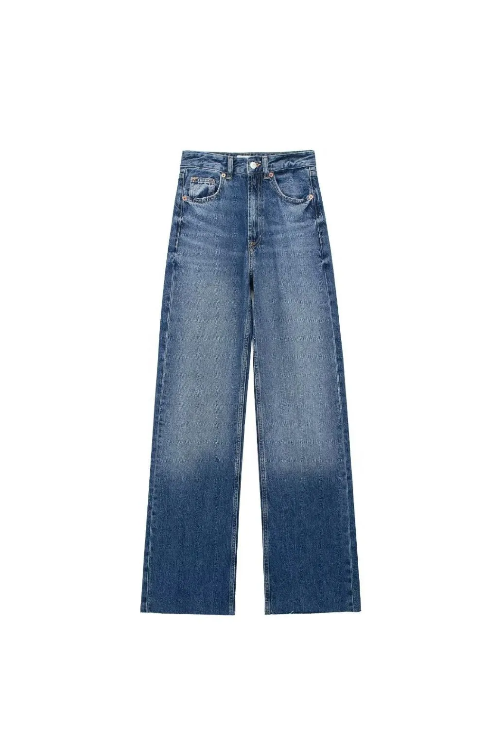 ‘Sophie ’Single-Button High-Waist Jeans （4 Color)