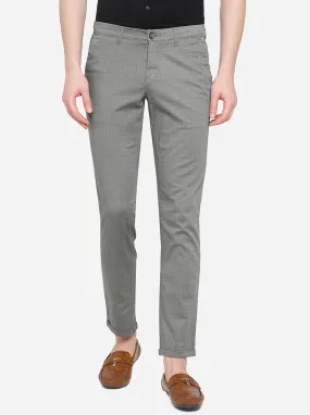 Stone Grey Solid Neo Fit Casual Trouser | Greenfibre