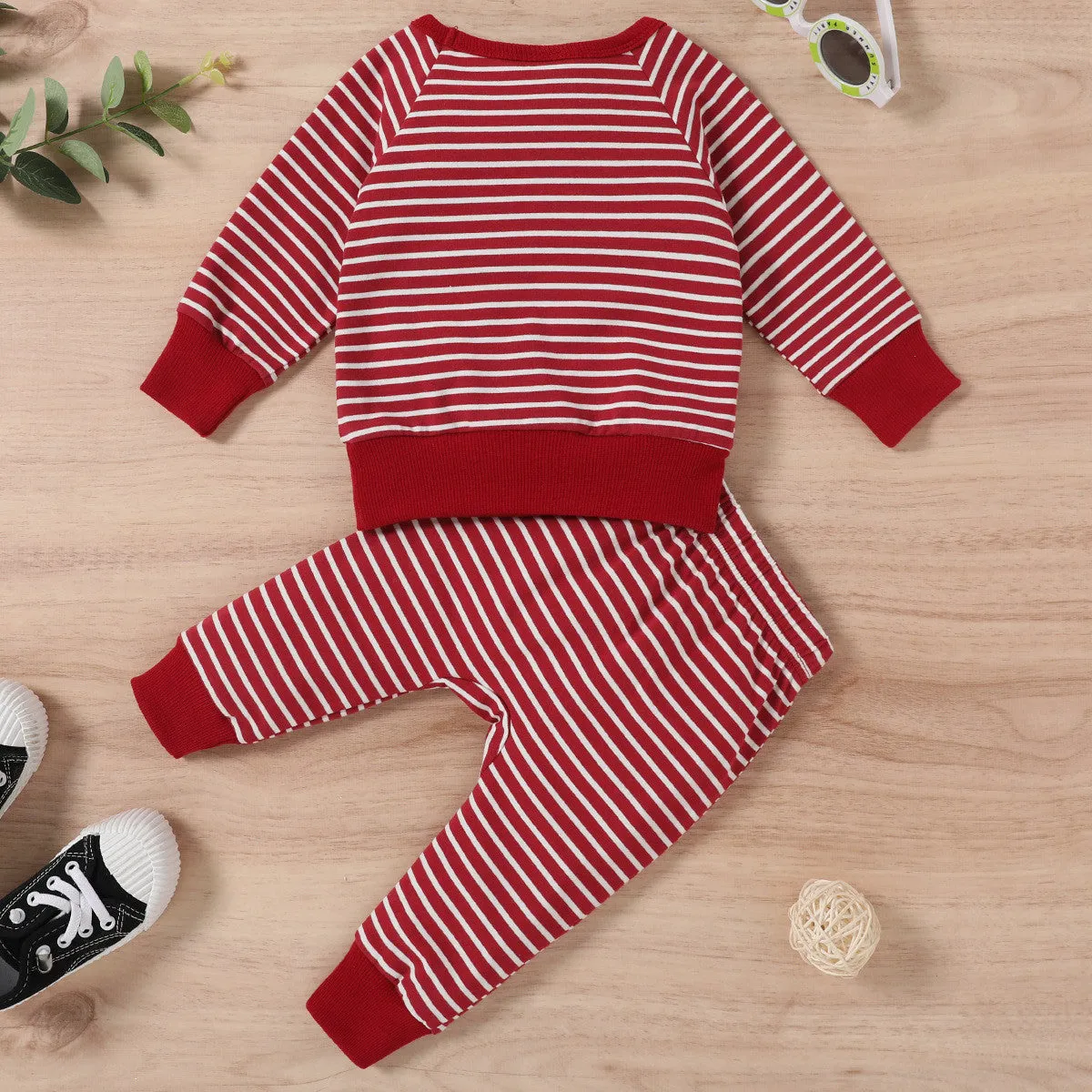 Striped Sweatshirt & Sweatpants Set