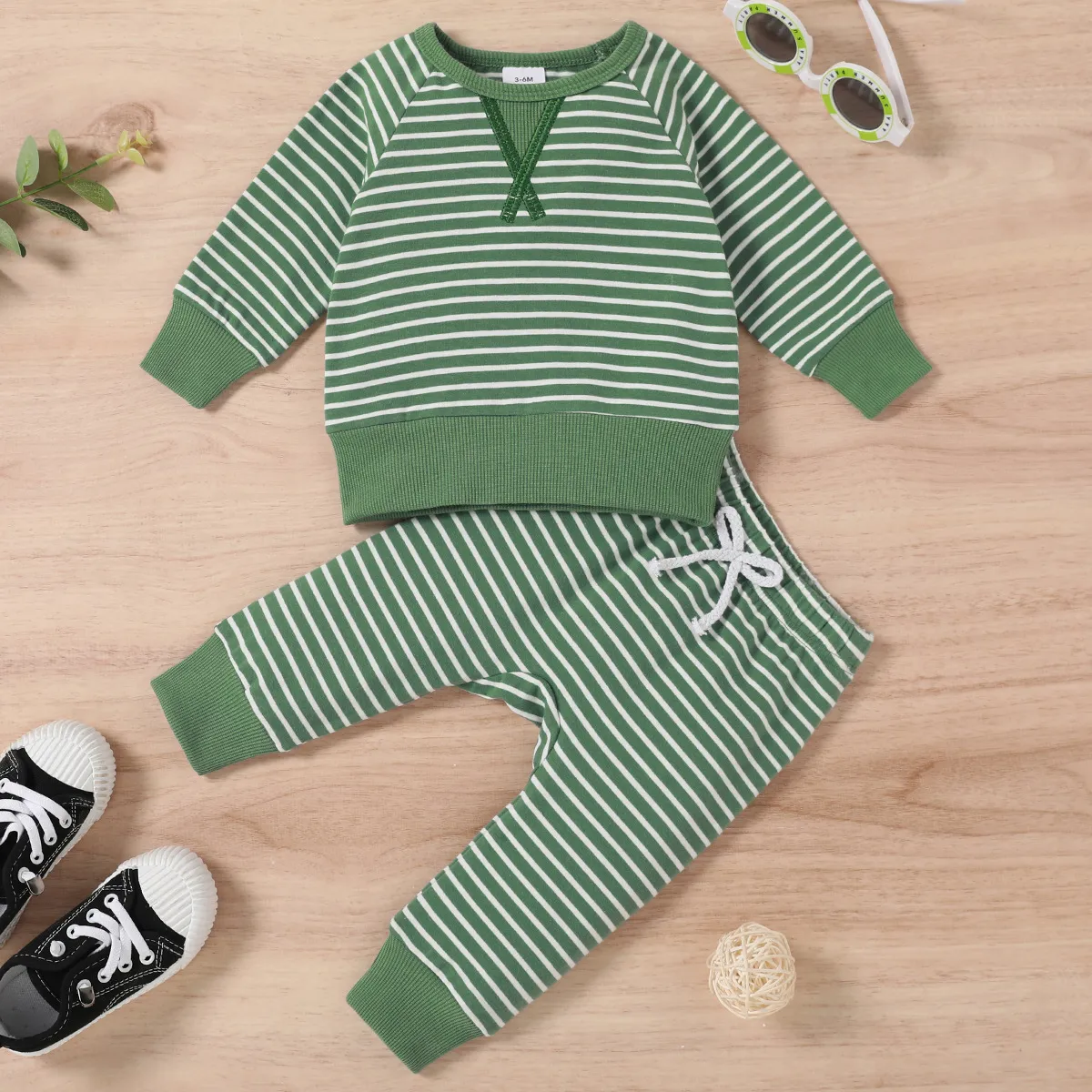 Striped Sweatshirt & Sweatpants Set