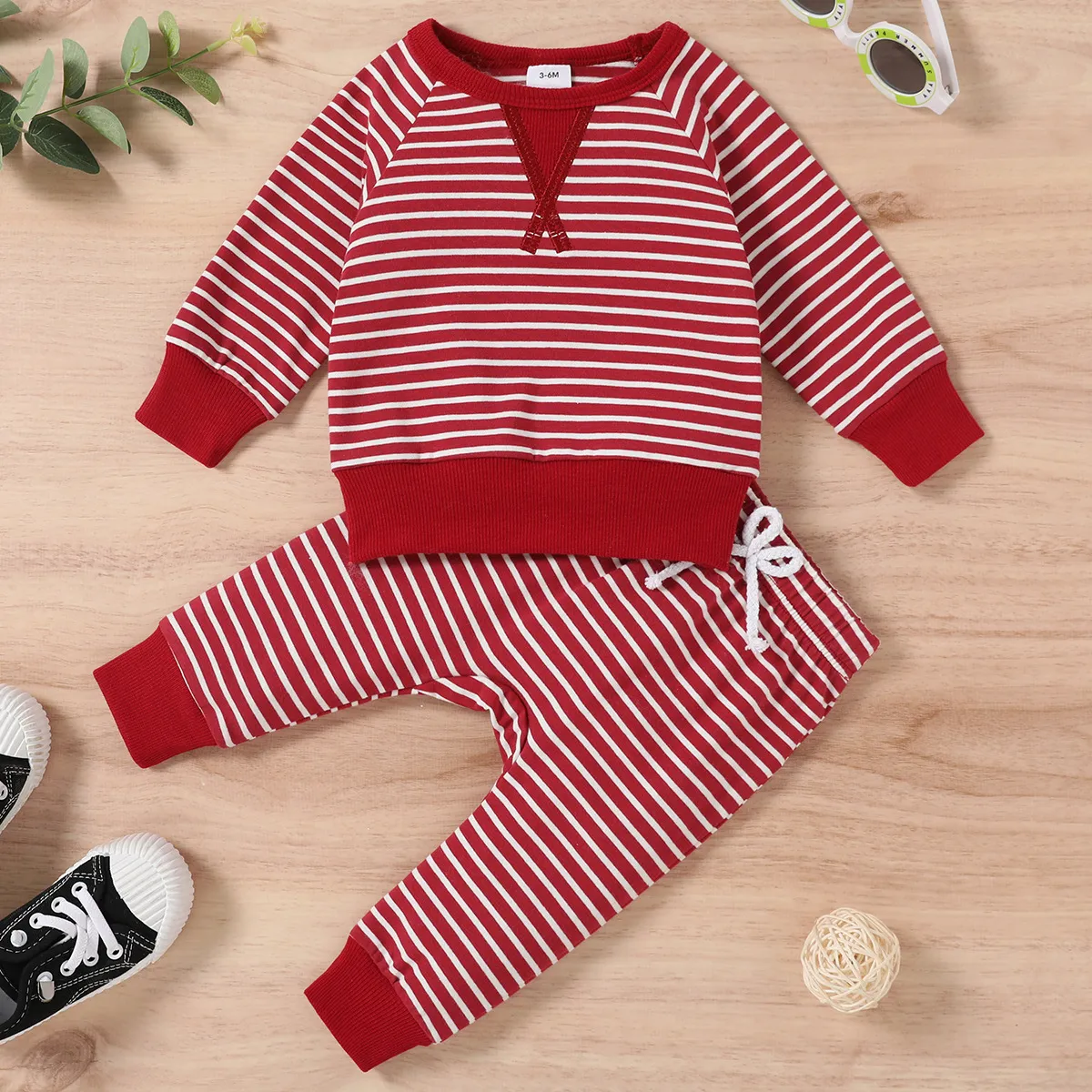 Striped Sweatshirt & Sweatpants Set