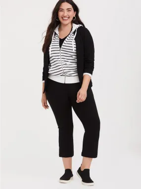 Studio Ponte Crop Flare Slim Fix Pixie Pant (Black)