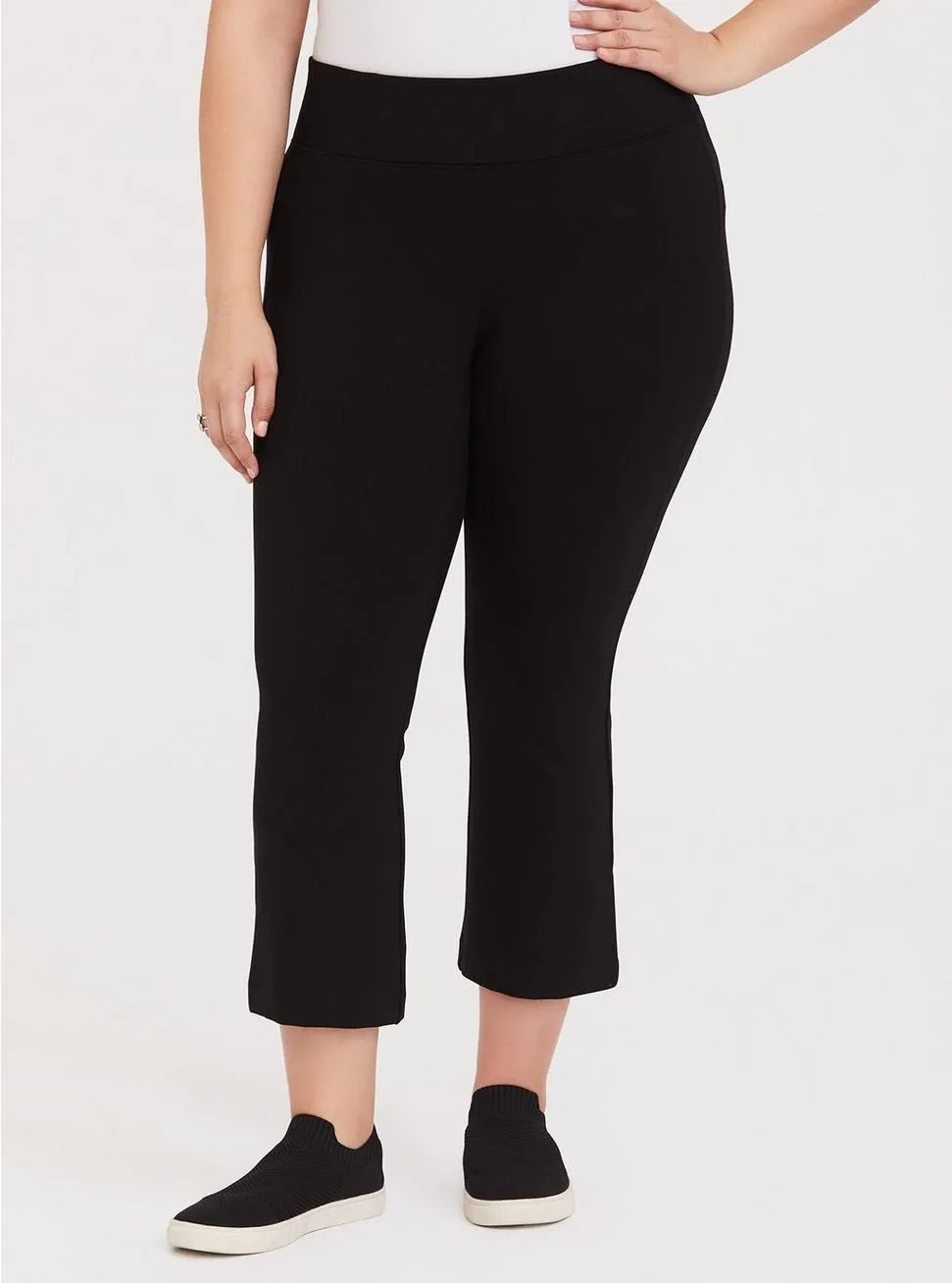 Studio Ponte Crop Flare Slim Fix Pixie Pant (Black)