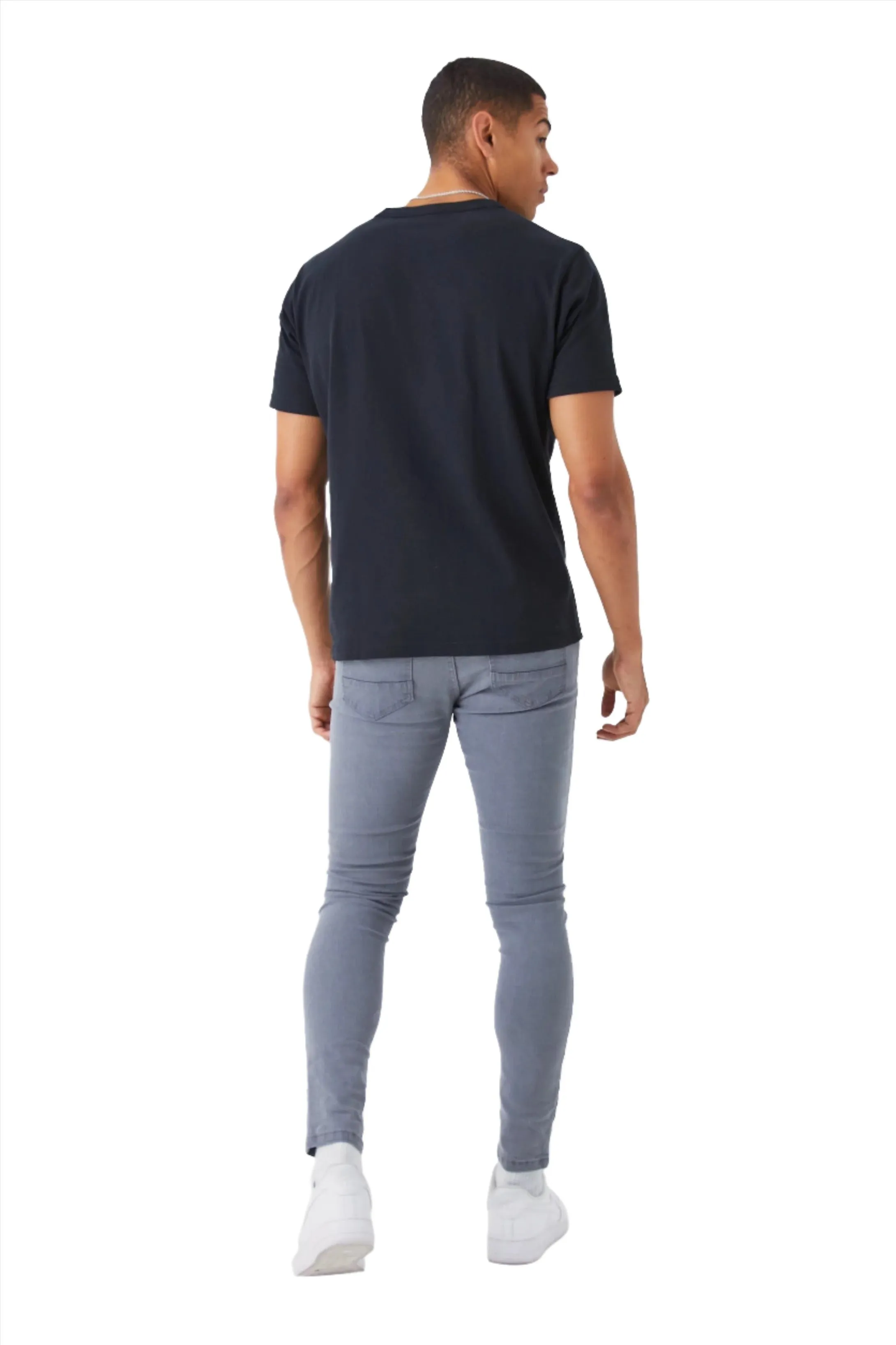 Super Skinny Ripped Knee Jeans - Grey