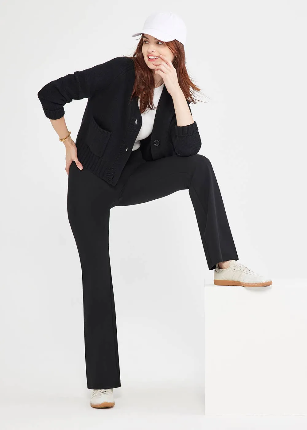 Susie Flare Shaping Legging - Cotton Stretch - Black