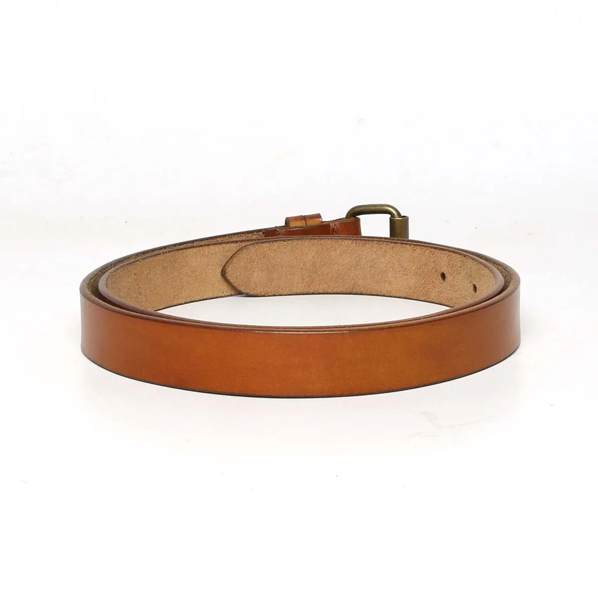 Tan Leather Antique Look Buckle Ladies Belt By Brune & Bareskin