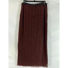 URBAN OUTFITTERS Women's Brown Claire Lacey Pull-On Lightweight Midi Skirt SZ M