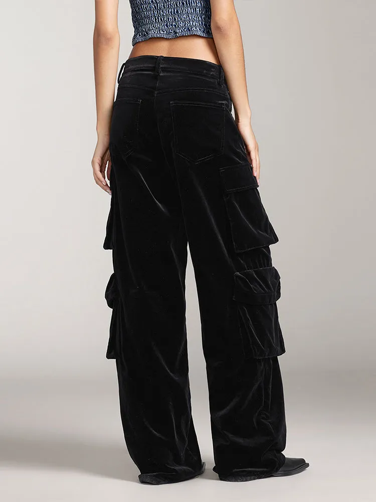 Velvet High Waist Cargo Pants