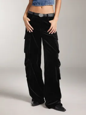 Velvet High Waist Cargo Pants