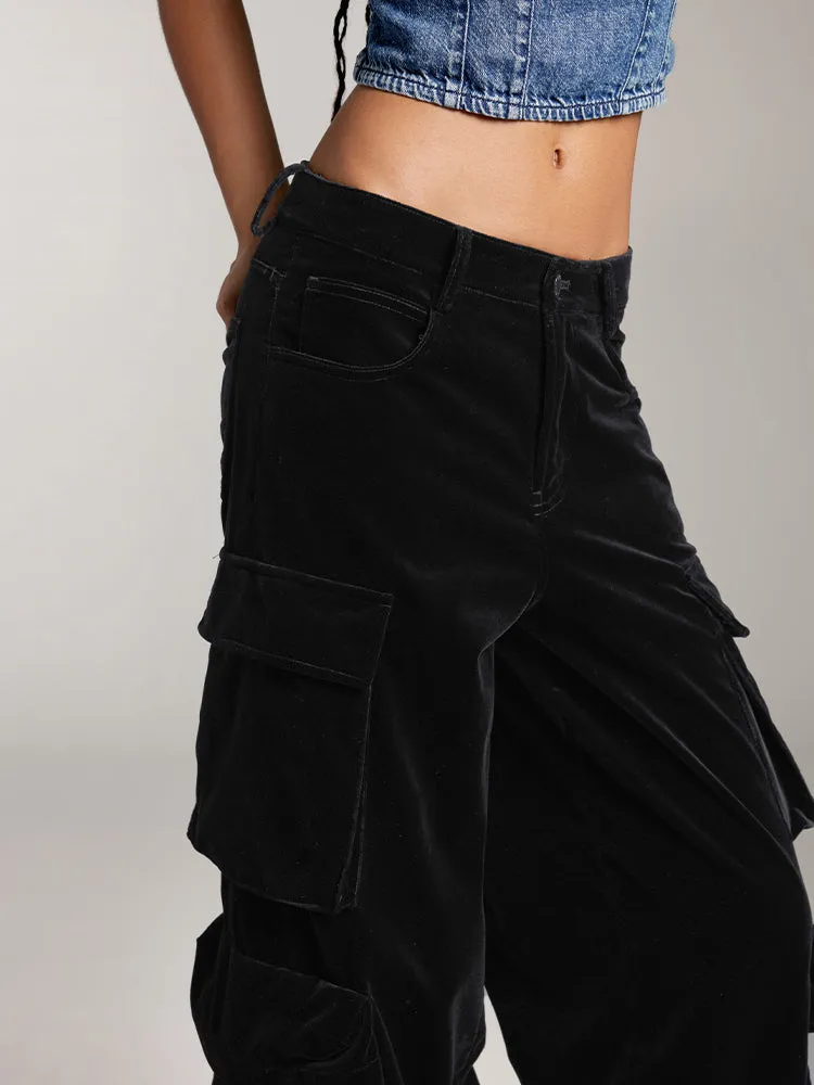 Velvet High Waist Cargo Pants