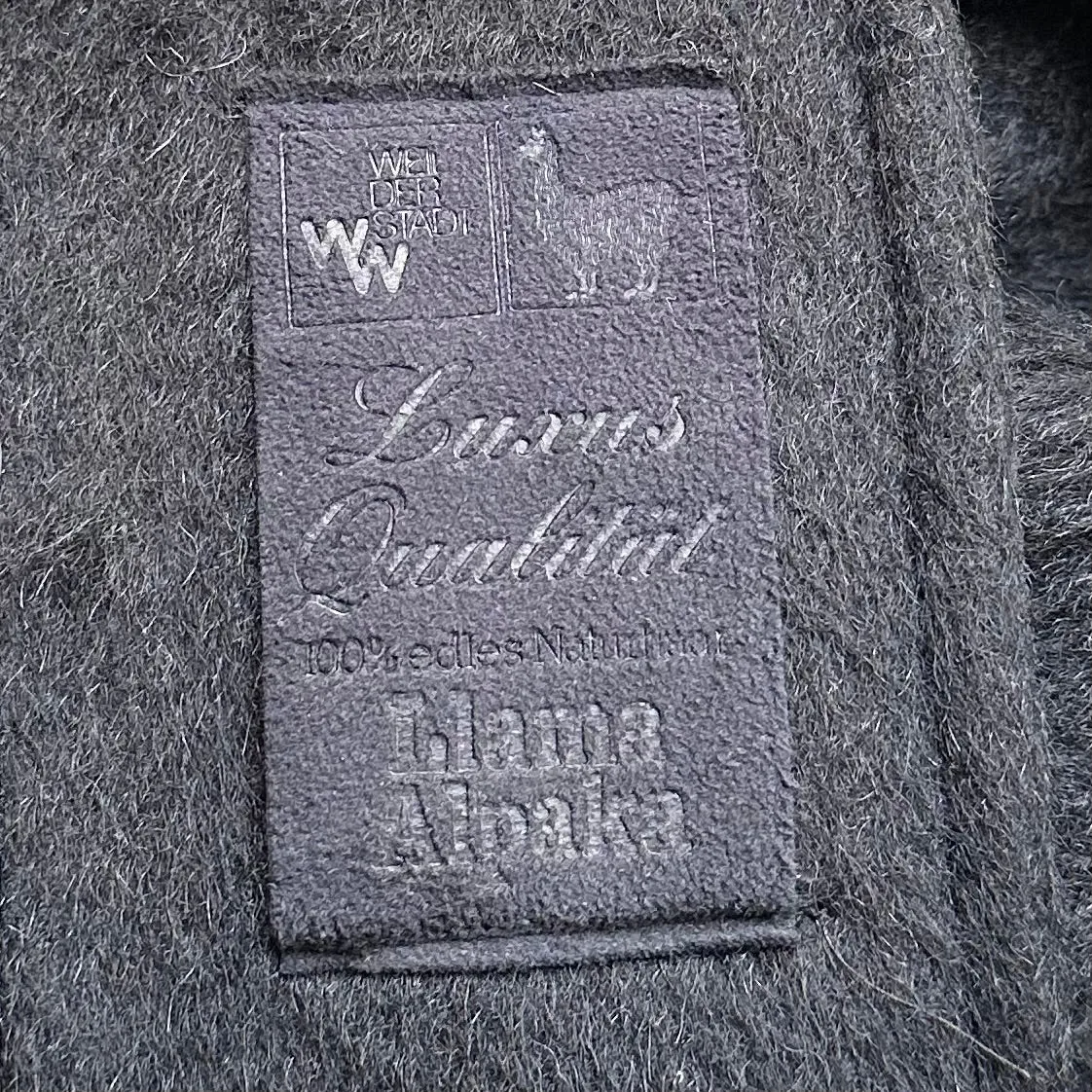 Vintage Alpaca Merino Wool Coat - Dark Blue - size M