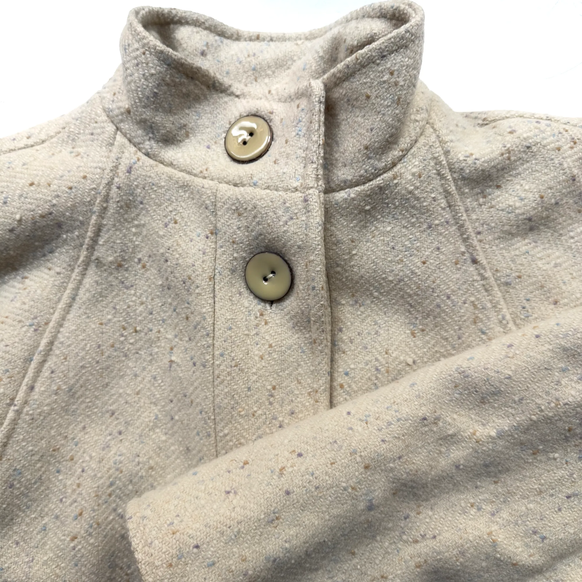 Vintage Cream Tweed Coat - Pure Wool, Union made