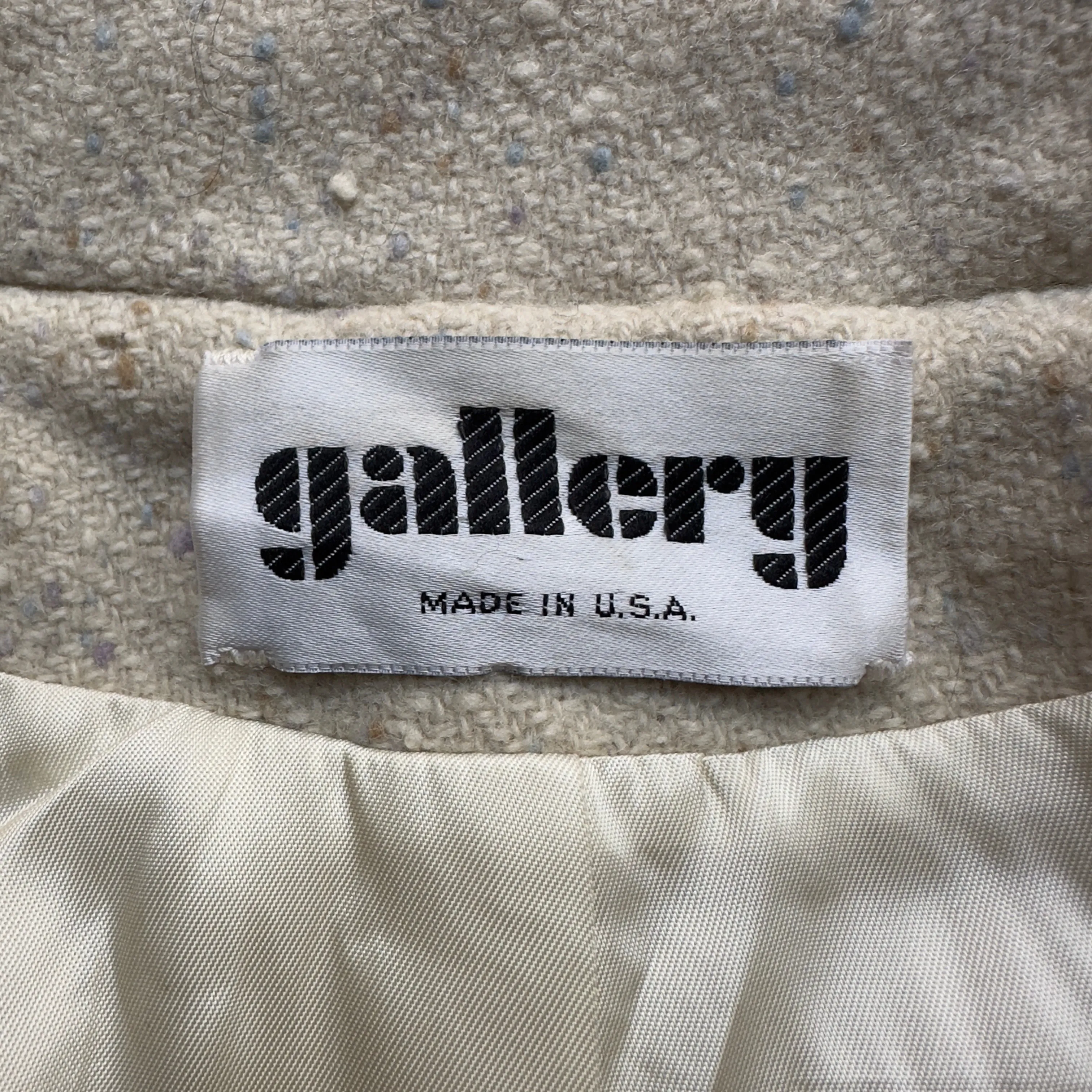 Vintage Cream Tweed Coat - Pure Wool, Union made