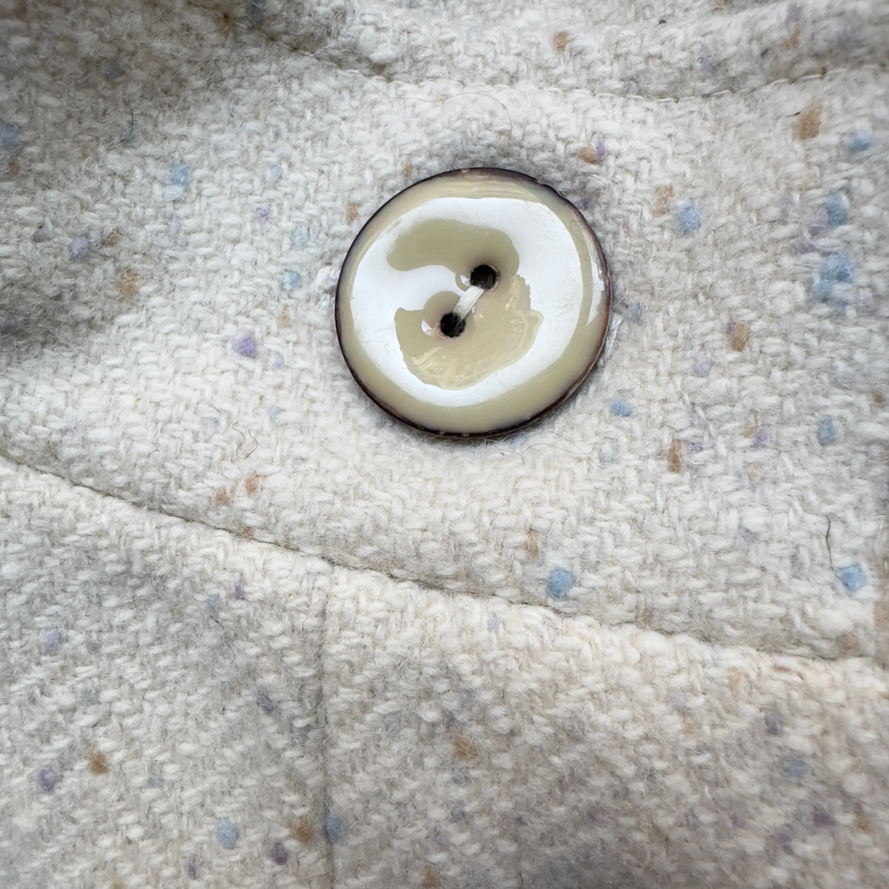 Vintage Cream Tweed Coat - Pure Wool, Union made