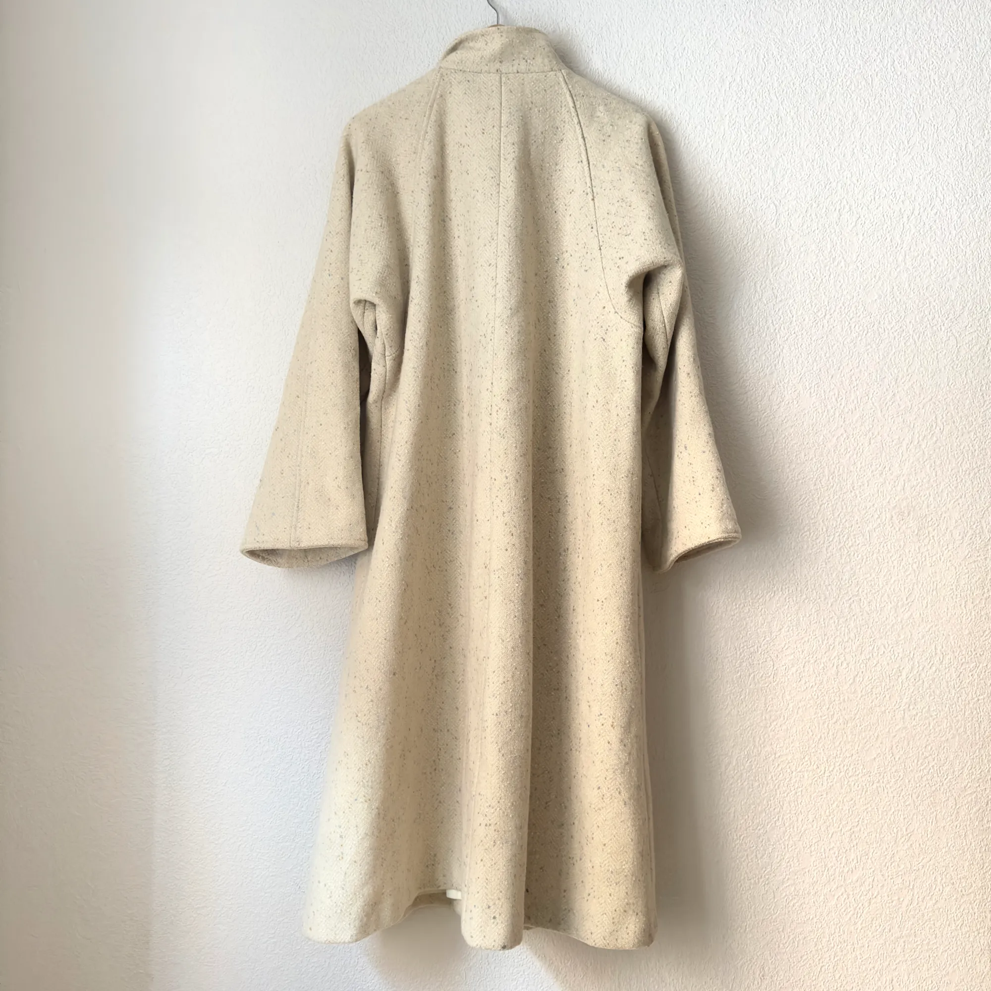 Vintage Cream Tweed Coat - Pure Wool, Union made
