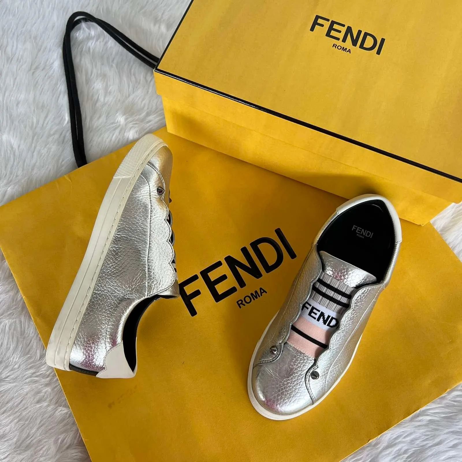 Vitello Lurex Rockoclick Slip On Sneakers
