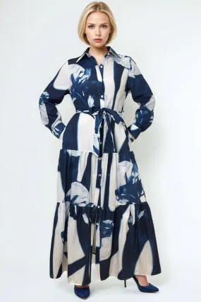 W50905 BUTTON-DOWN COLLARED DRESS