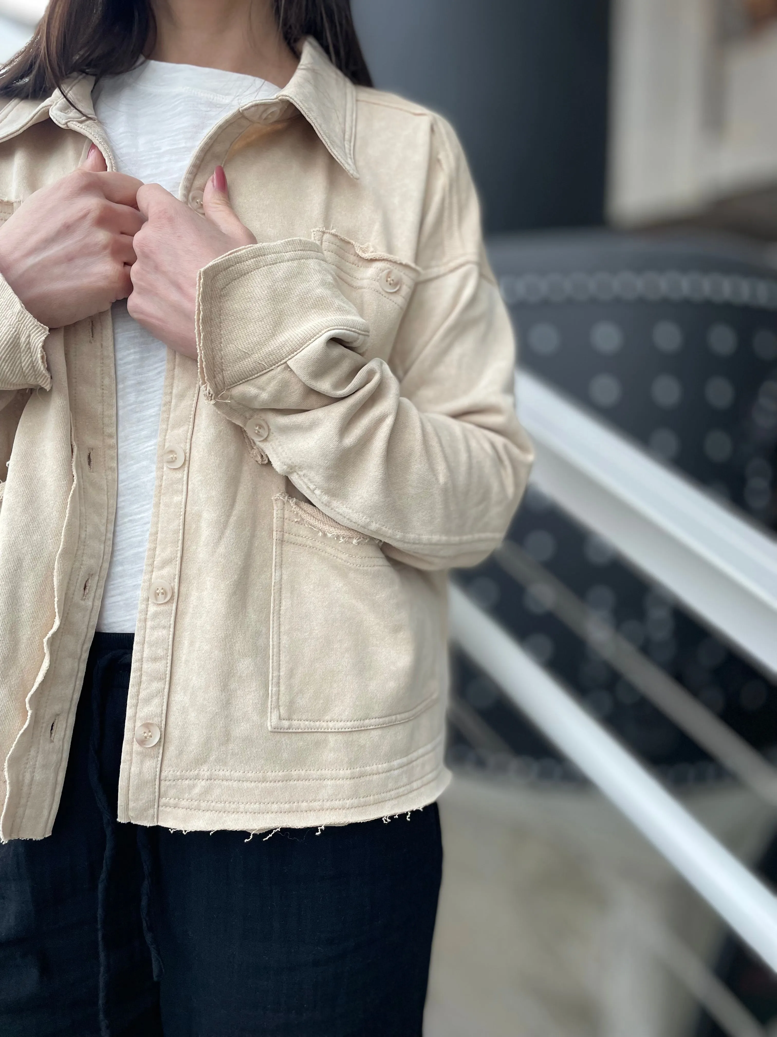 Washed Terry Shacket