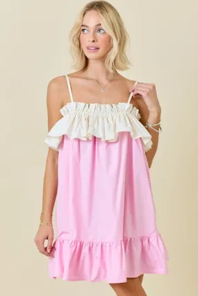 What A Feeling Ruffle Babydoll Dress- Pink