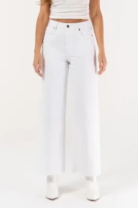 White Cropped Fitted Pants