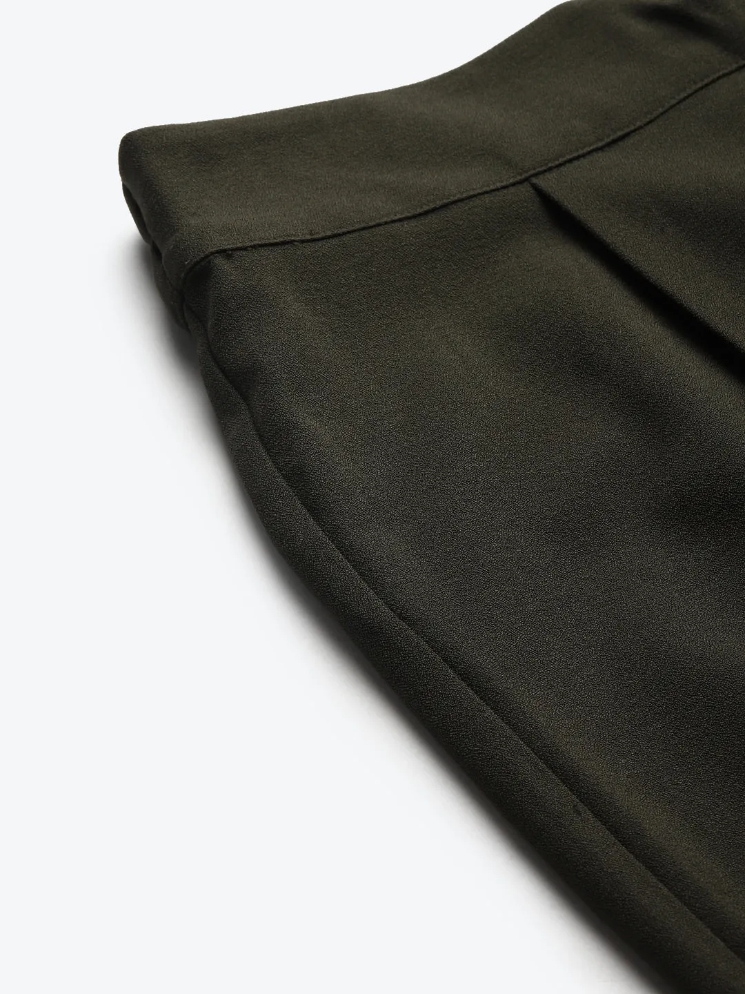 Women Olive Flared Palazzo Pants