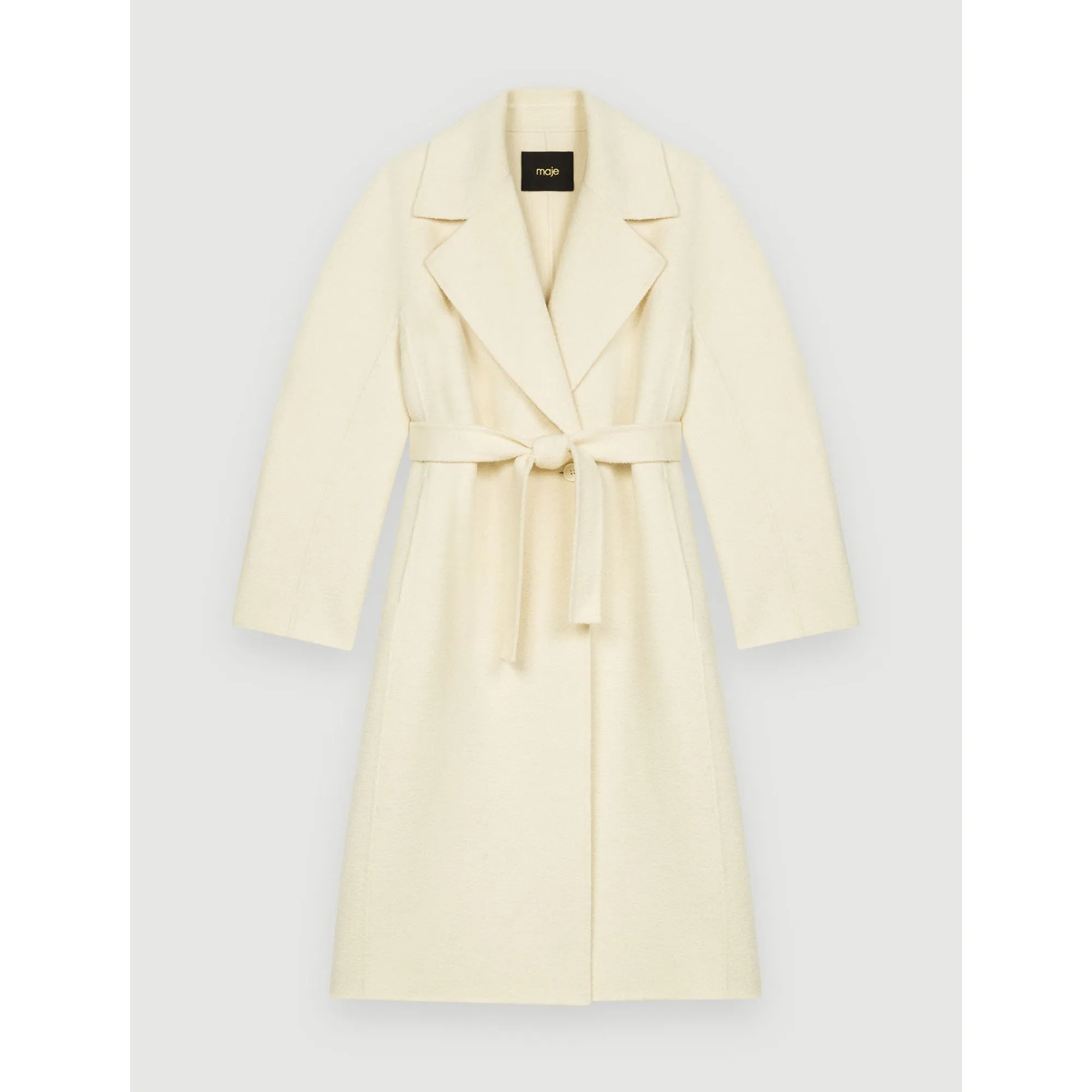 Women Textured Double-Faced Coat - Ecru