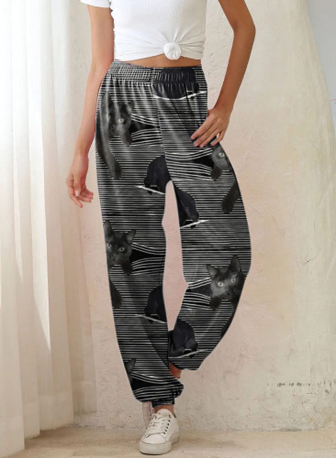 Women's Palazzo Pants High Waist Striped Palazzo Pants
