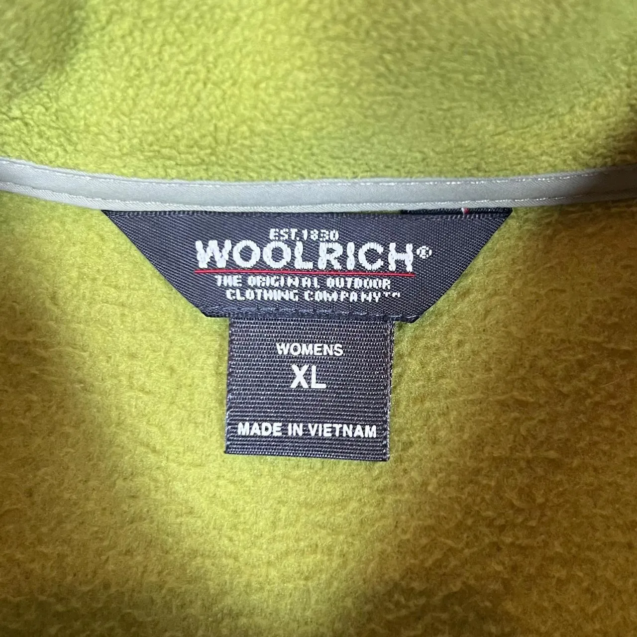 WOOLRICH Classic Essential Green Zip Fleece Gilet Top