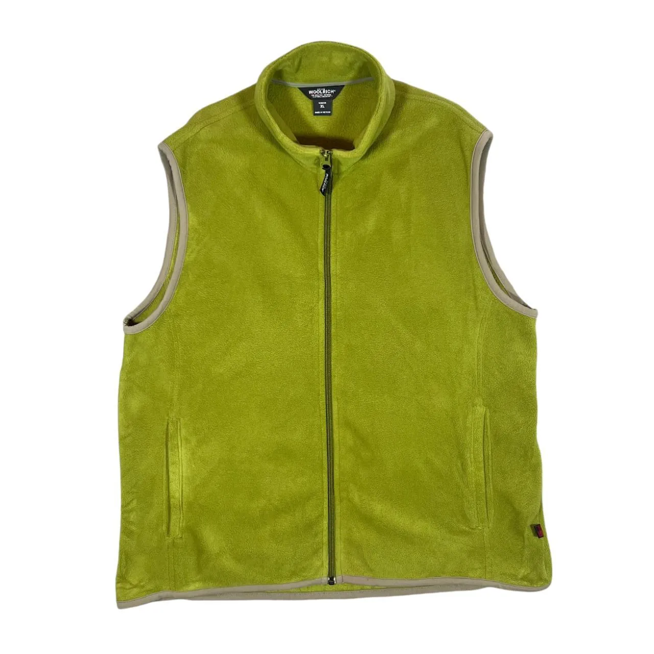 WOOLRICH Classic Essential Green Zip Fleece Gilet Top