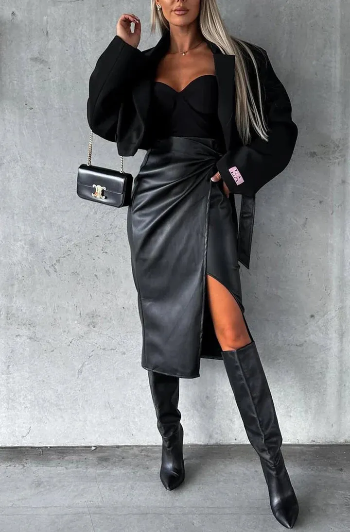 Zandra Faux Leather Skirt