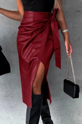 Zandra Faux Leather Skirt