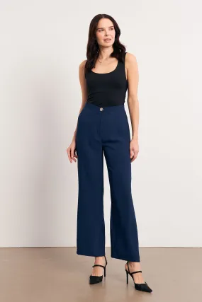 ZRF Women High Waist Wide Leg Pants - Indigo - Pamplona