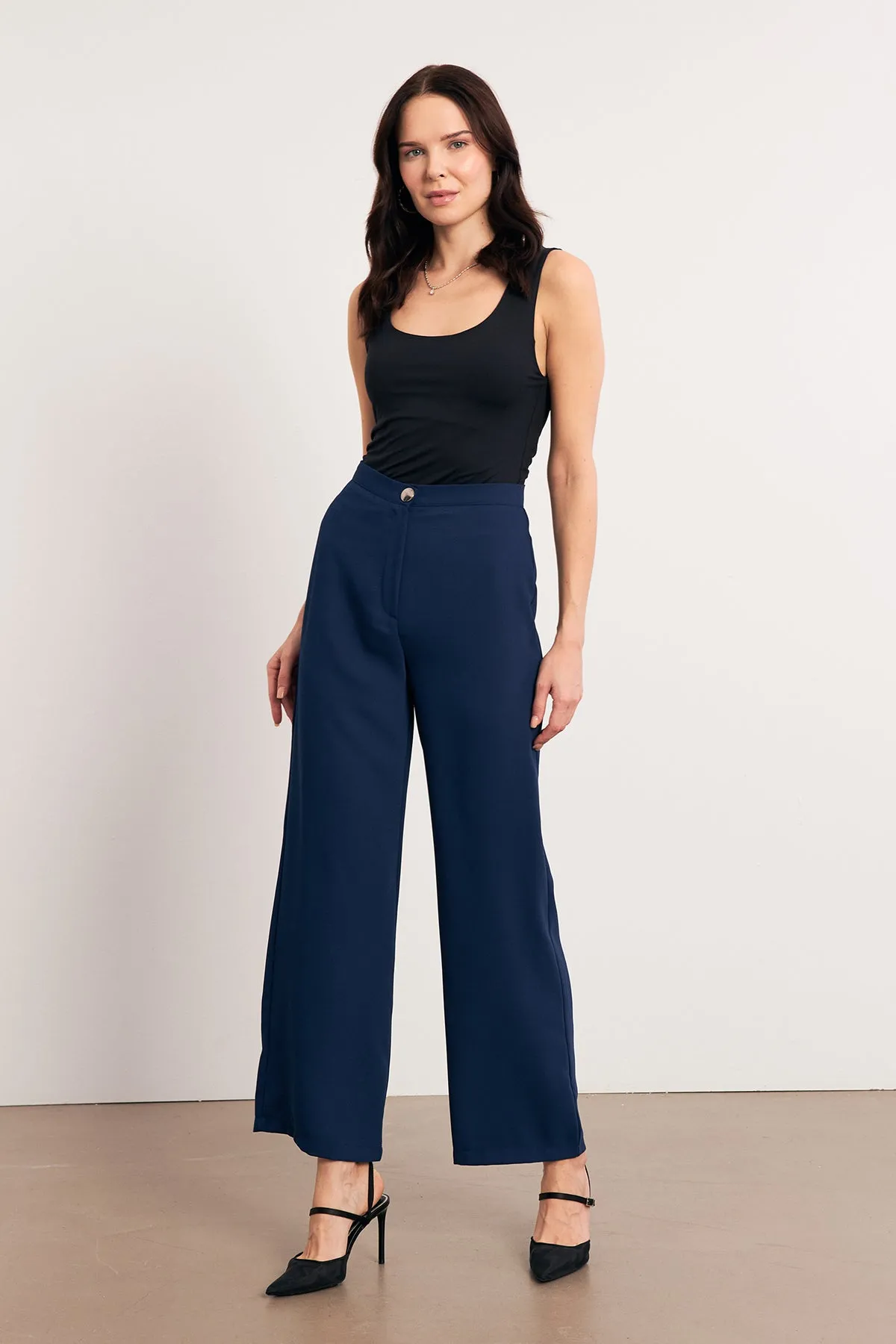 ZRF Women High Waist Wide Leg Pants - Indigo - Pamplona